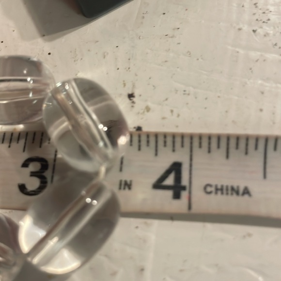 Retro vintage 8” eleven oblong clear beads stackable stretch bangle bracelet - Picture 9 of 11